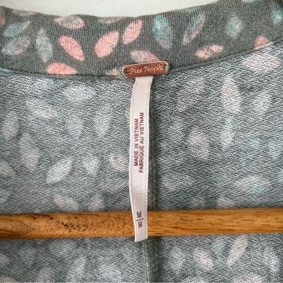 Free People NWT Mint Print Shayla Faux Wrap Maxi Long Sleeve Wrap Dress - Picture 11 of 16